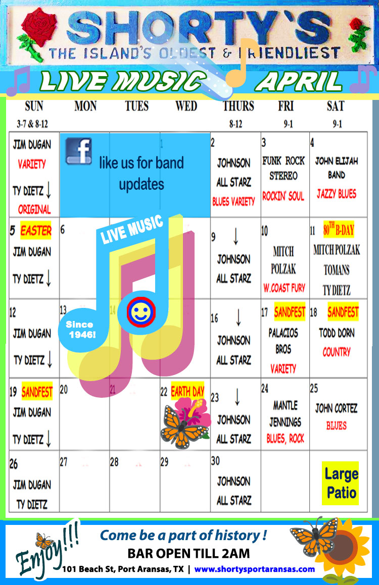 Shorty's Live Music in Port Aransas, Texas.