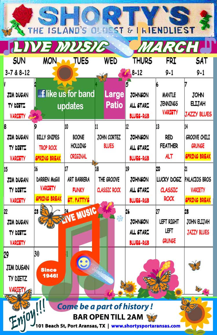 Shorty's Live Music in Port Aransas, Texas.